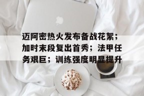 开云体育APP注册登录-包含迈阿密热火发布备战花絮；加时末段复出首秀；法甲任务艰巨；训练强度明显提升的词条
